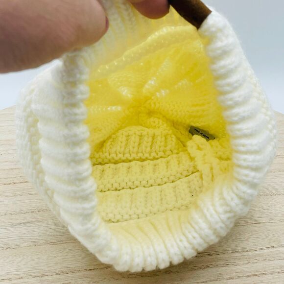 C.C. Winter Ivory Cream Hat Beanie Acryllic Knit Winter Attire - Picture 5 of 7